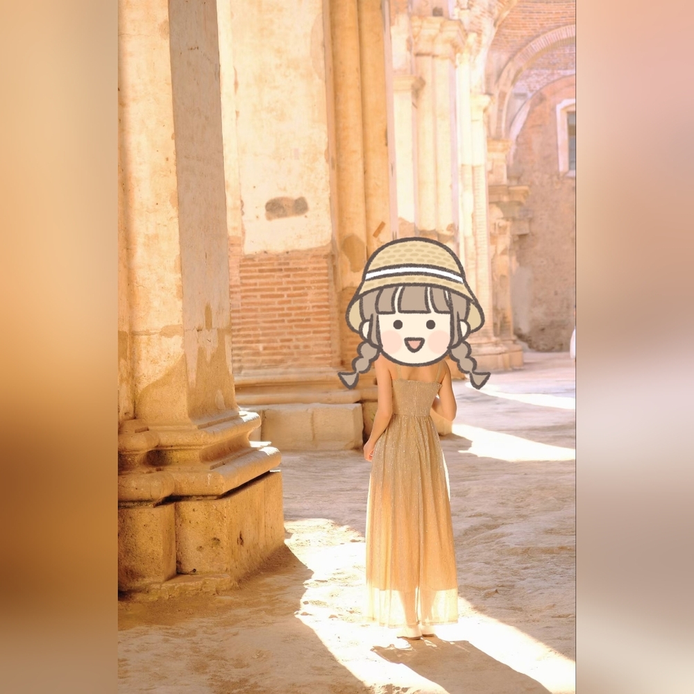 Shimmering Beige Maxi Dress